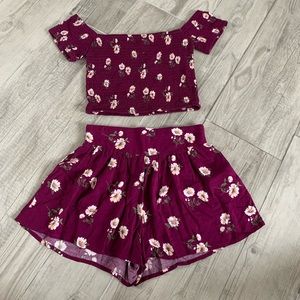 Floral Set, Crop Top & Flowy Shorts